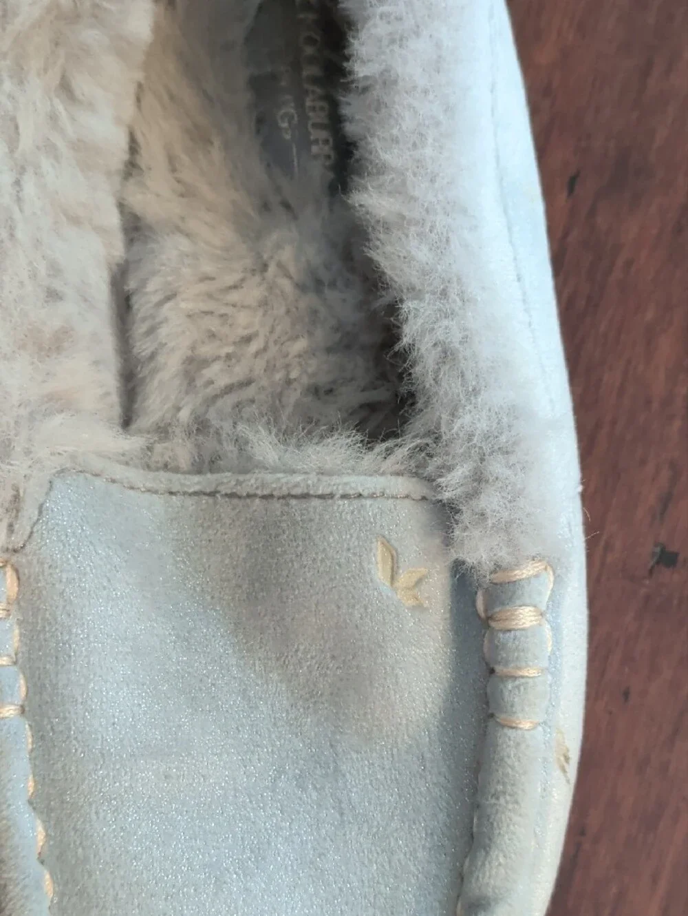Koolaburra Plush Lined Moccasins — Light Blue, No Tag For Size-meauring Youth13